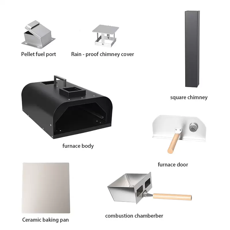 Открытая портативная чугунная печь для пиццы