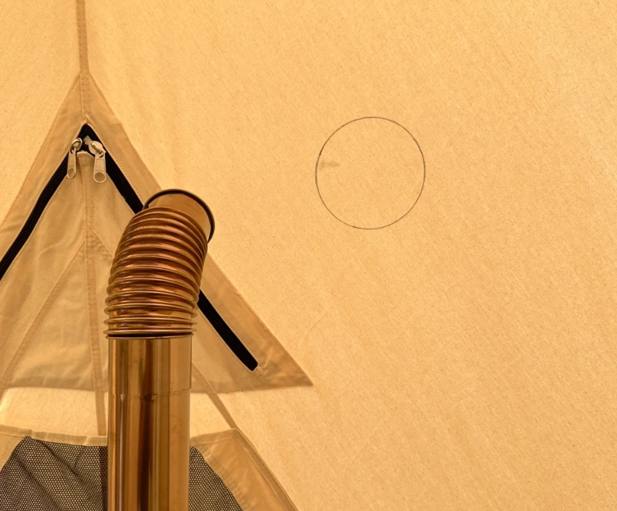 Как установить дымоходную трубу на брезентовую печь-палатку