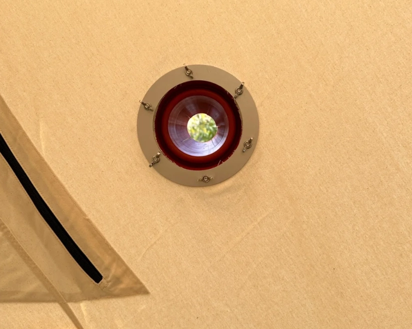 Как установить дымоходную трубу на брезентовую печь-палатку