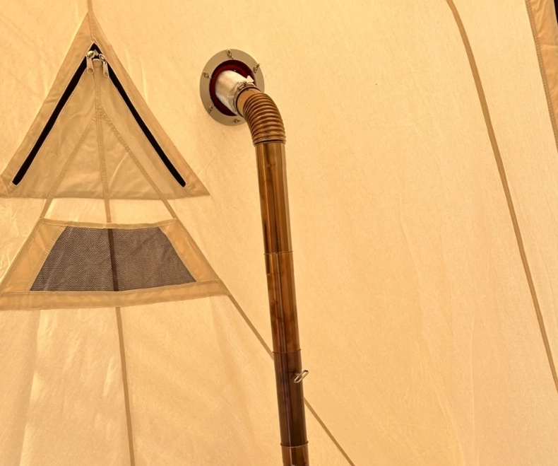 Как установить дымоходную трубу на брезентовую печь-палатку