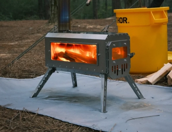 Сверхлегкая складная палаточная печь весом до 15 фунтов