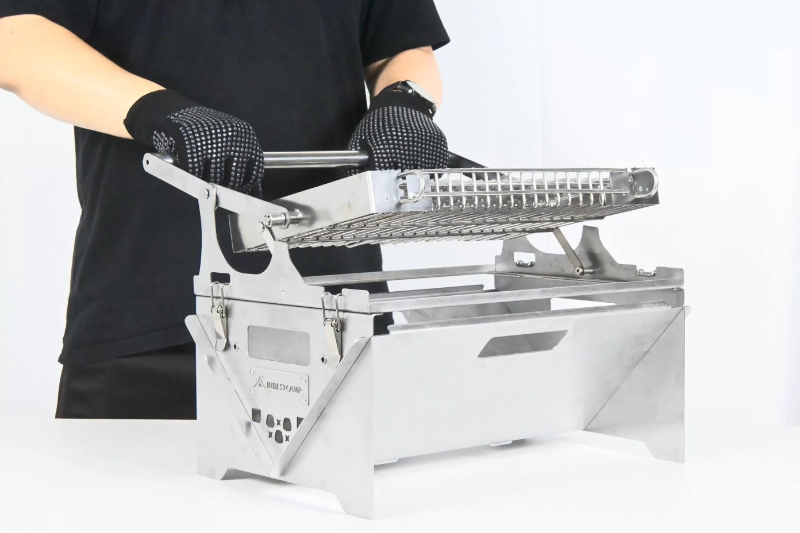 Легкий вращающийся походный гриль